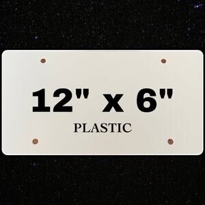 NEW 25pk Blank White Plastic 12”x6" License Plates